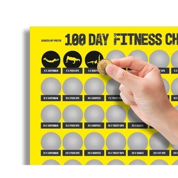 Scratch poster challenge 100 days fitness Challenge Sportpresent