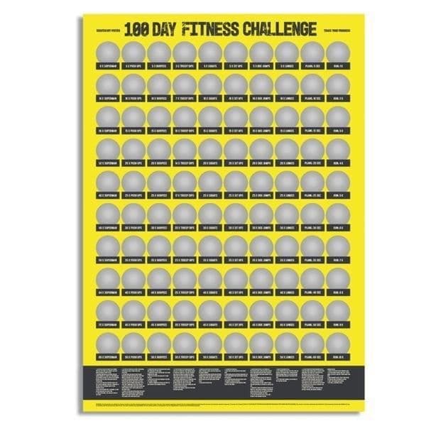 Scratch poster challenge 100 days fitness Challenge Sportpresent
