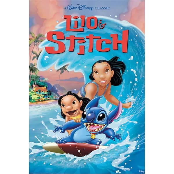 Lilo & Stitch Wave Surf Poster Blue 91cm x 61cm