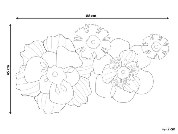 Veggdekor Rød Jern Metall Geometrisk Blomster Glam Moderne Tilbehør