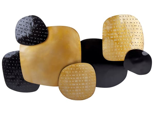 Veggdekor Svart Gull Jern Metall Geometrisk Vegg Abstrakt Glam Moderne Tilbehør
