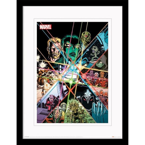 Guardians Of The Galaxy Power Of The Infinity Stones Digital Framed Art Print Multicoloured 40cm x 30cm