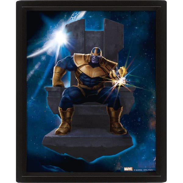 Avengers 3D Thanos Framed Art Print Blue/Black/Gold 4.5cm x 25.5cm x 20.5cm
