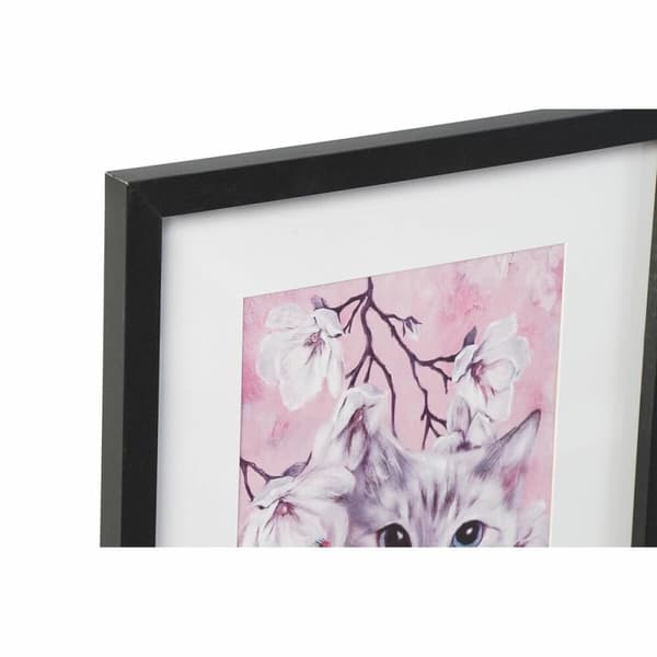 Tavla DKD Home Decor Katter (35 x 2,5 x 45 cm) (35 x 2 x 45 cm) (4 antal)