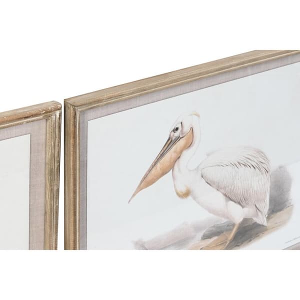 Maleri DKD Home Decor 70 x 2,5 x 50 cm Traditionel Fugle (6 Dele)