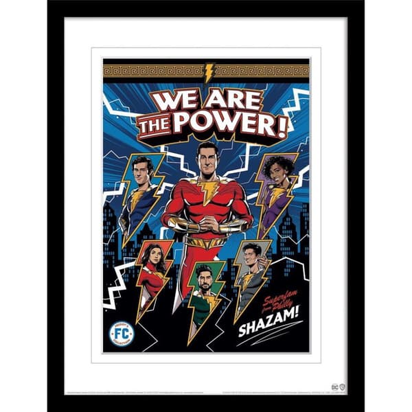Shazam! Fury Of The Gods We Are The Power Print Blue/White/Red 40cm x 30cm