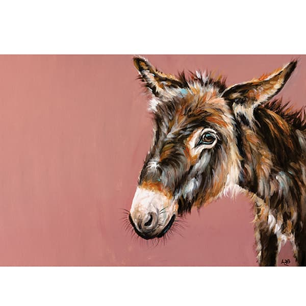 Louise Brown Delightful Donkey Print Brown/Black/Pink 60cm x 80cm