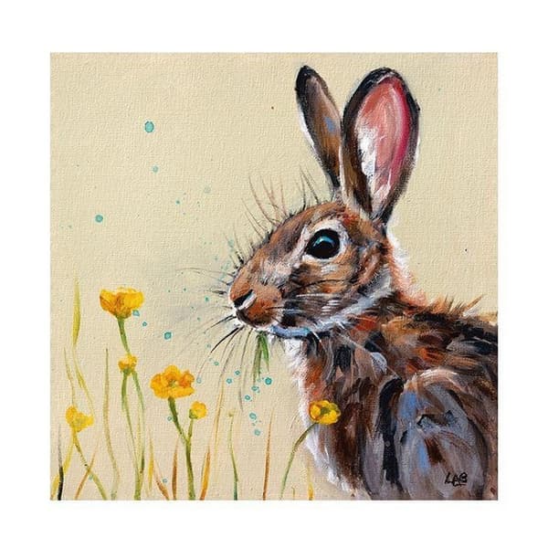Louise Brown Buttercup kanin print Cream/Brown 40cm x 40cm