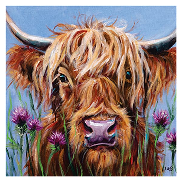 Louise Brown Highlander Print Brown/Blue 30cm x 30cm