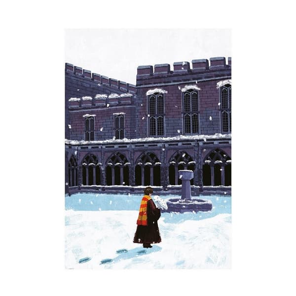 Harry Potter Den sneklædte gårdsplads Print Multicoloured 60cm x 80cm