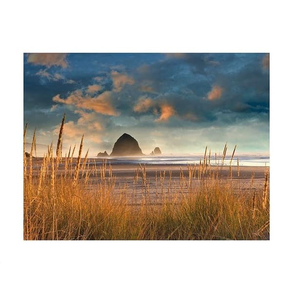 Dennis Frates Haystack Rock At Cannon Beach Print Blue/Brown 60cm x 80cm