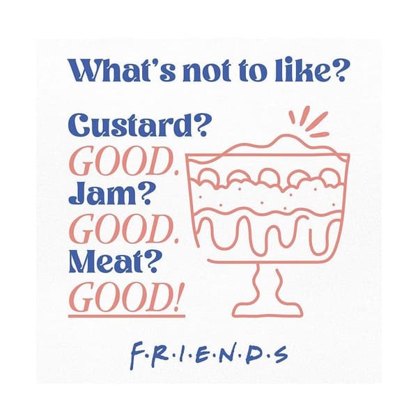 Friends Hvad er der ikke at kunne lide? Print White/Blue/Pink 40cm x 40cm
