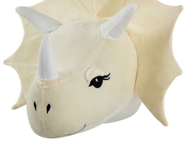 Vekkdekorasjon Dyrehode Beige Bomull 37 x 29 cm Dinosaur Barnerom Leke Dekorasjon Tilbehør