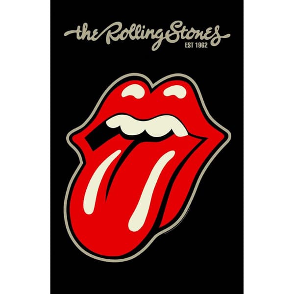 The Rolling Stones Tongue Textile affisch Black/Red One Size