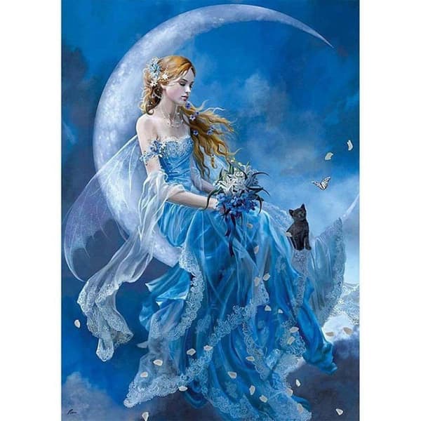 H-5d DIY Kit Broderi Kit Arts Home Wall Decor Crafts (Sapphire Blue)