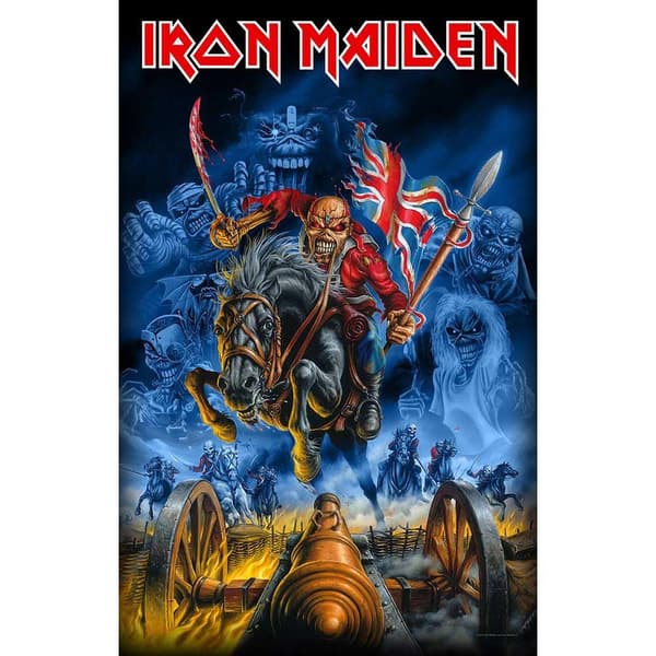 Iron Maiden England Textile Poster Black/Blue 106cm x 70cm