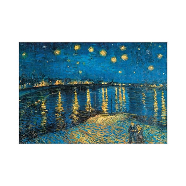 Vincent Van Gogh Nat ved Rhône Print Blue/Yellow 40cm x 30cm