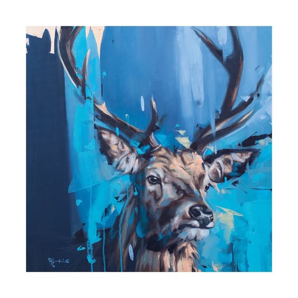 Frank Pretorius Curiosity Print Blue/Brown 60cm x 60cm