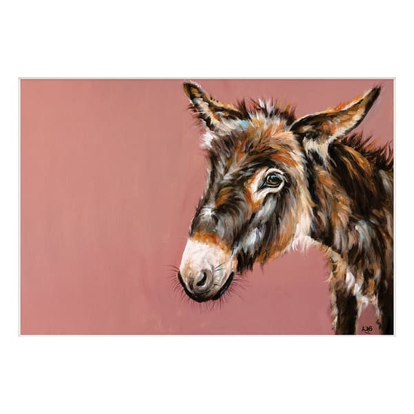 Louise Brown Delightful Donkey Print Pink/Black 40cm x 30cm