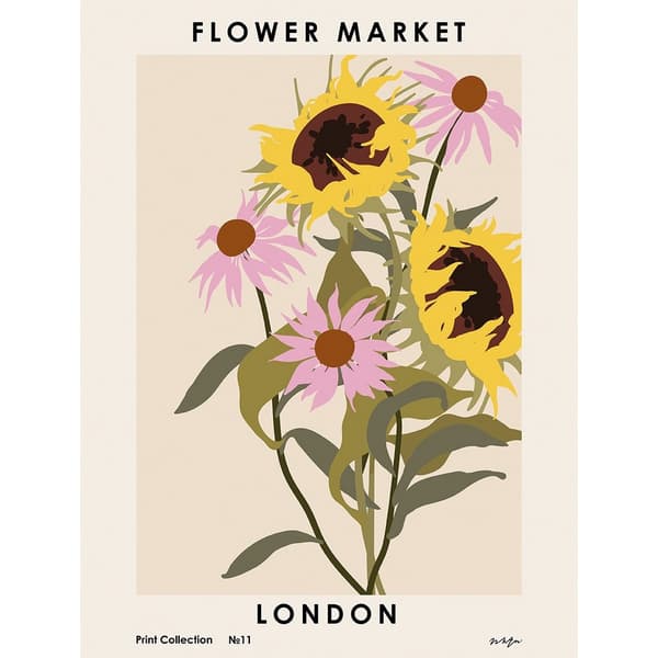 Pyramid International London Flower Market Print