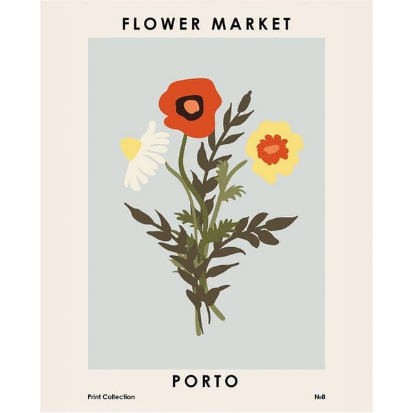 Pyramid International Flower Market Porto Print