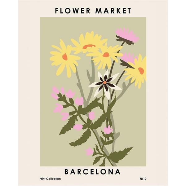 Pyramid International Barcelona Flower Market Print
