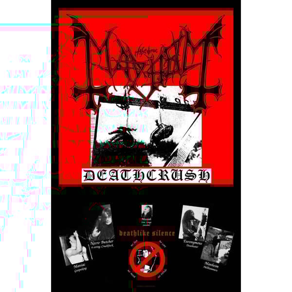 Mayhem Deathcrush Textile Poster Red/Black/White 106cm x 70cm