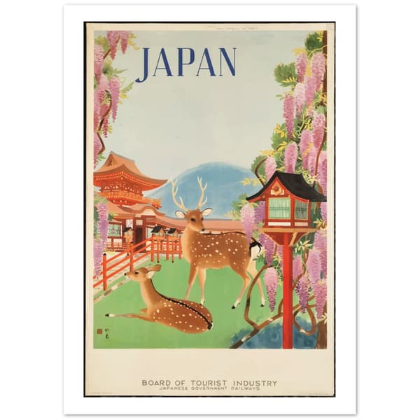 Vintage Travel Poster Japan Board Of Tourist Industry - 50X70 cm / 20X28?