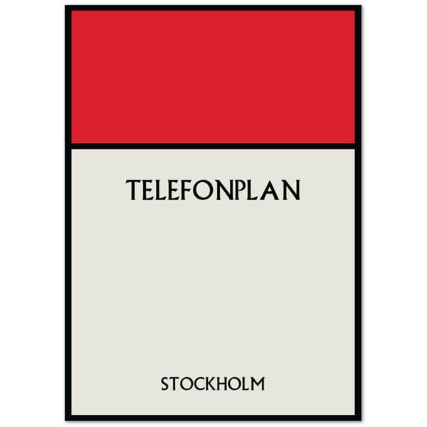 Telefonplan Stockholm Poster - 50X70 cm / 20X28?