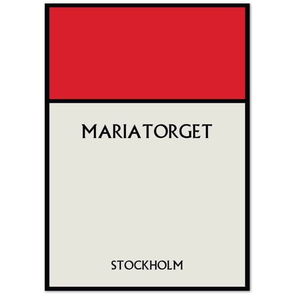 Mariatorget Stockholm Poster - 50X70 cm / 20X28?