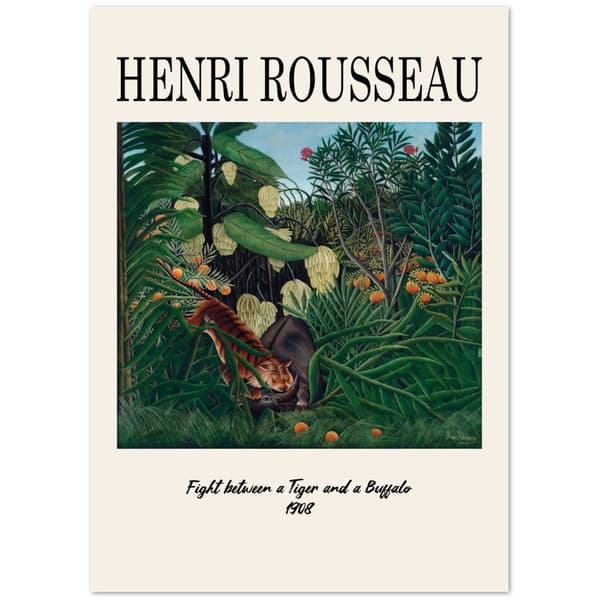 Henri Rousseau fight between a tiger and a buffalo 1908 Poster - 50X70 cm / 20X28?