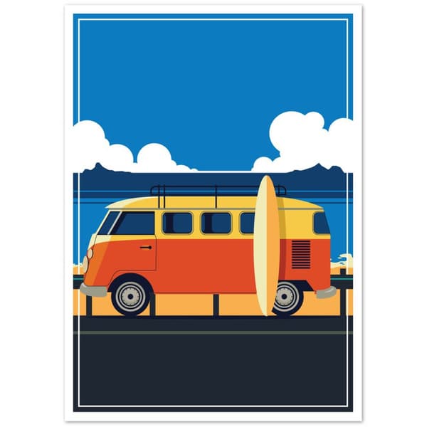 Retro Vintage Bus Poster - 50X70 cm / 20X28?