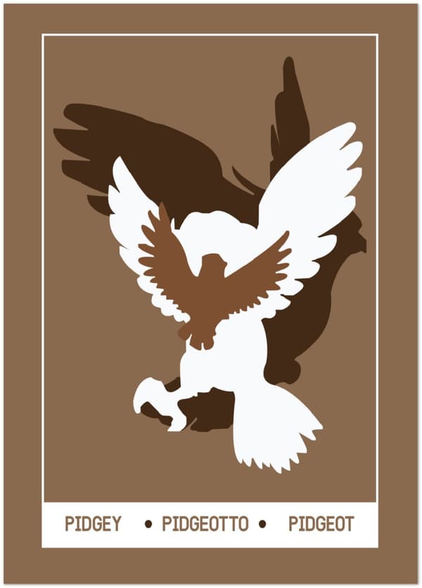Pidgey - Pidgeotto - Pidgeot Poster - 50X70 cm / 20X28?