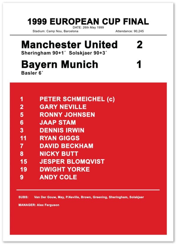 1999 European Cup Final - 50X70 cm / 20X28?