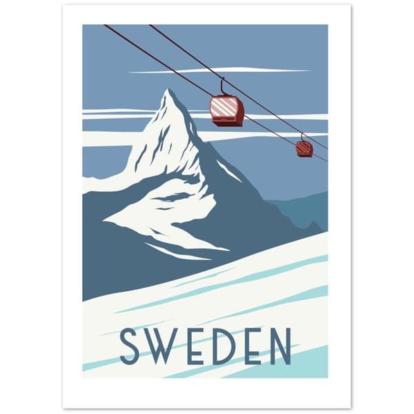 Sweden Vinter Poster - 50X70 cm / 20X28?