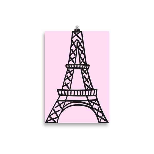 Paris Eiffel Tower Rosa Poster - 21X30 cm
