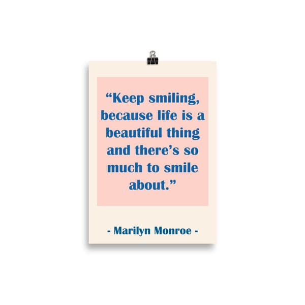 Marilyn Monroe Quote Poster - 21X30 cm