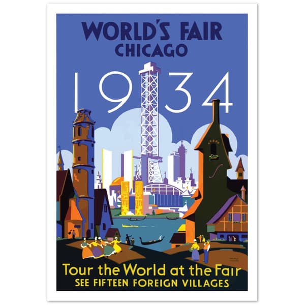 Vintage Travel Poster World's Fair Chicago - 21X29.7 cm / 8X12?