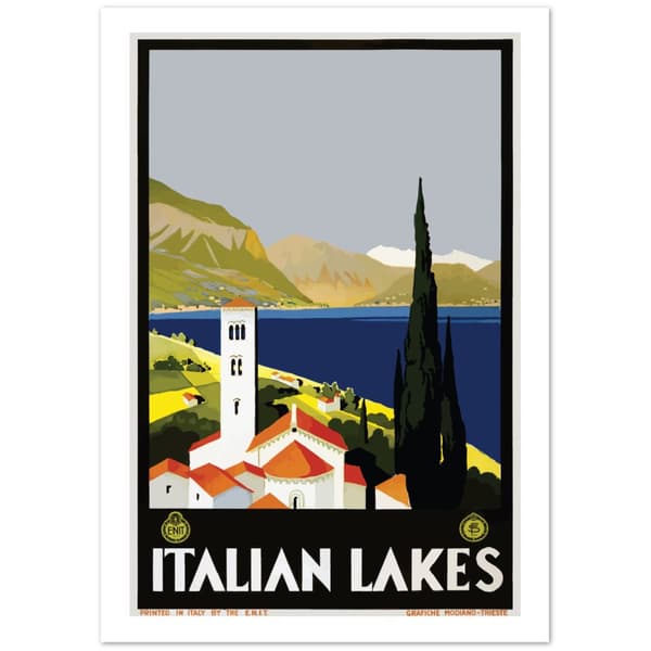 Vintage Travel Poster Italian Lakes - 21X29.7 cm / 8X12?