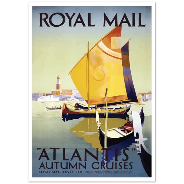 Vintage Travel Poster Royal Mail Atlantis Autumn Cruises - 21X29.7 cm / 8X12?