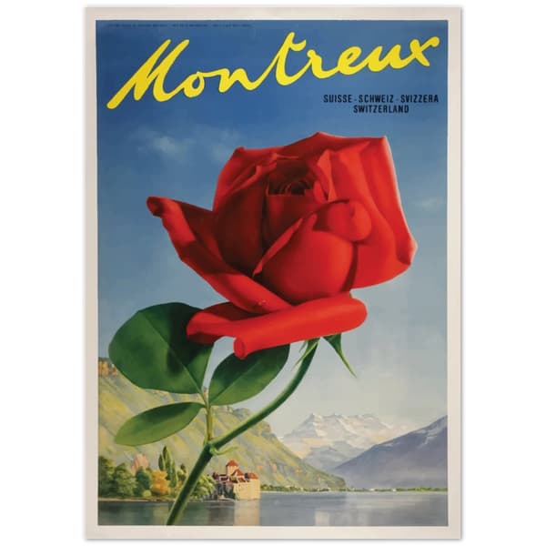 Vintage Travel Poster Montreuz Switzerland - 21X29.7 cm / 8X12?
