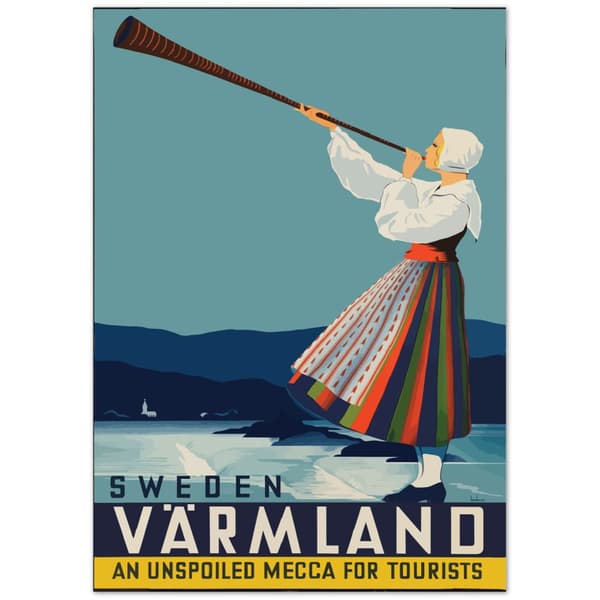 Vintage Travel Poster V�rmland Sweden - 21X29.7 cm / 8X12?