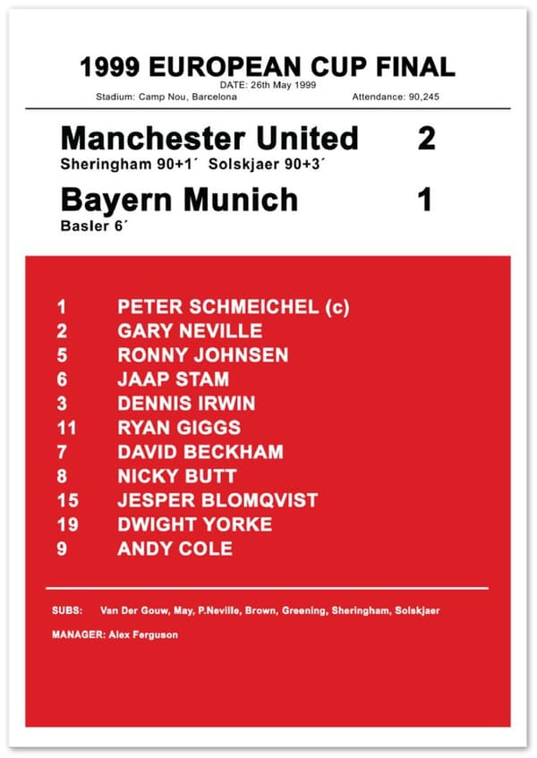 1999 European Cup Final - 70X100 cm / 28X40?