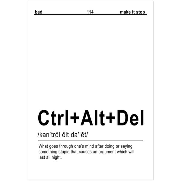Ctrl+Alt+Del Poster - A1 (59.4 X 84.1 cm)