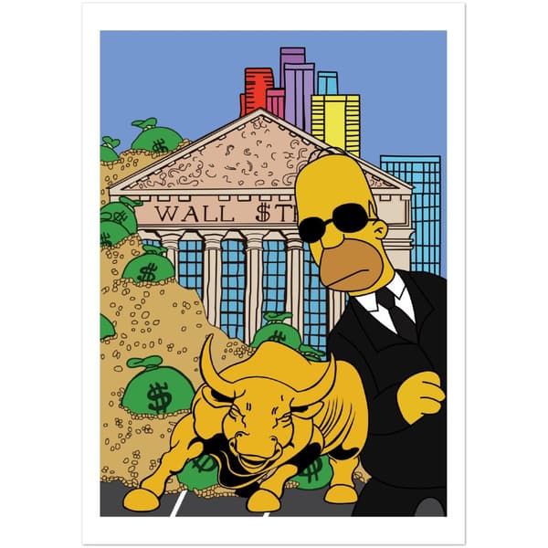 Homer Wall Street Business Poster - A1 (59.4 X 84.1 cm)