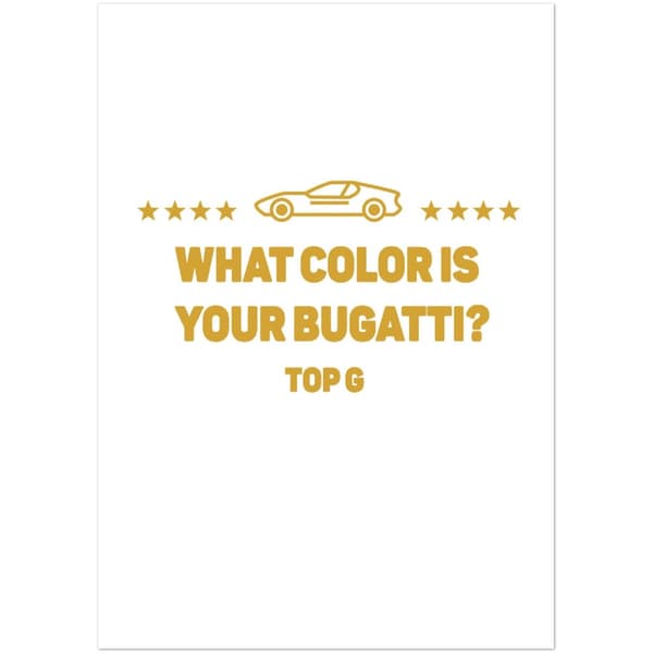 What color is your buggatti Poster - A1 (59.4 X 84.1 cm) | CDON