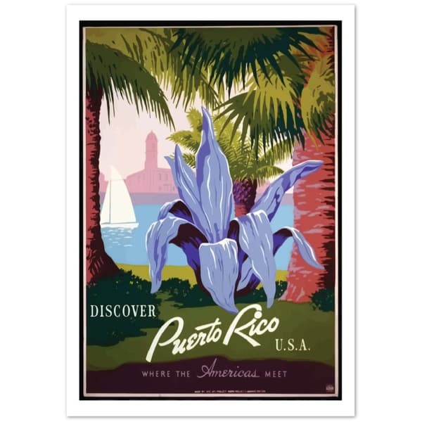 Vintage Travel Poster Discover Puerto Rico - 70X100 cm / 28X40?