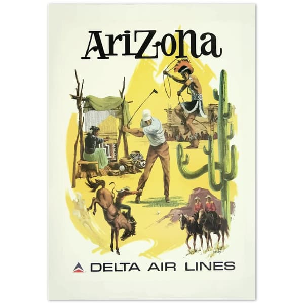 Vintage Travel Poster Arizona Delta Air Lines - 70X100 cm / 28X40?
