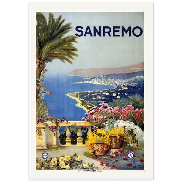 Vintage Travel Poster San Remo - 70X100 cm / 28X40?