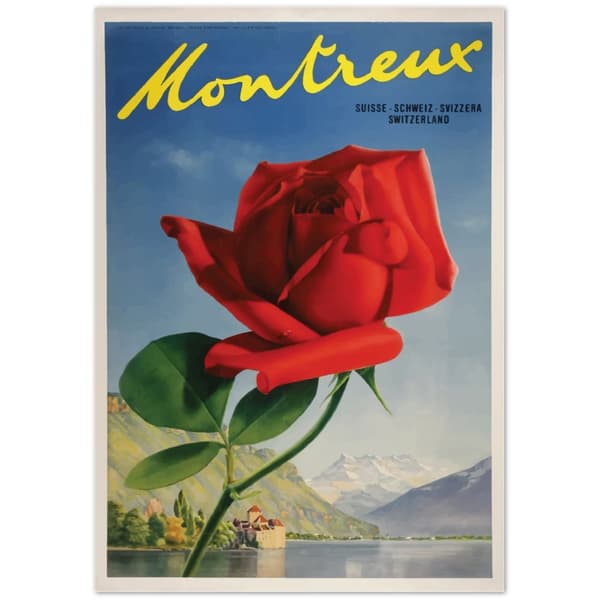 Vintage Travel Poster Montreuz Switzerland - 70X100 cm / 28X40?
